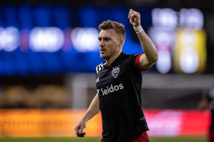 Oct 30, 2021; Washington, District of Columbia, USA; D.C. United defender Julian Gressel (31) in action during the first half of the MLS game against the Columbus Crew at Audi Field. Mandatory Credit: Scott Taetsch-USA TODAY Sports