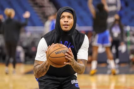 Jan 23, 2022; Orlando, Florida, USA; Orlando Magic guard Markelle Fultz (20) warms up before the game against the Chicago Bulls at Amway Center. Mandatory Credit: Mike Watters-USA TODAY Sports