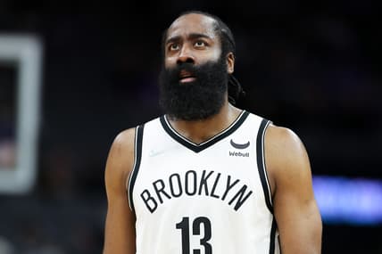 Feb 2, 2022; Sacramento, California, USA;  Brooklyn Nets guard James Harden (13) during the game against the Sacramento Kings at Golden 1 Center. Mandatory Credit: Sergio Estrada-USA TODAY Sports