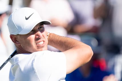 Feb 13, 2022; Scottsdale, Arizona, USA; Brooks Koepka with his tee shot on the 10th hole during the final round of the WM Phoenix Open golf tournament. Mandatory Credit: Allan Henry-USA TODAY Sports