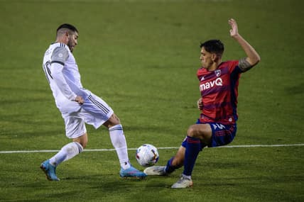 Feb 26, 2022; Frisco, Texas, USA; FC Dallas defender Jose Antonio Martinez (3) defends against Toronto FC midfielder Alejandro Pozuelo (10) during the second half of their MLS match at Toyota Stadium. Upon VAR review the call for a penalty kick was overturned. Mandatory Credit: Jerome Miron-USA TODAY Sports