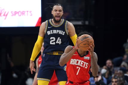 Dec 11, 2021; Memphis, Tennessee, USA; Memphis Grizzles guard Dillon Brooks (24) reacts to a traveling call during the second half at FedExForum. Mandatory Credit: Petre Thomas-USA TODAY Sports