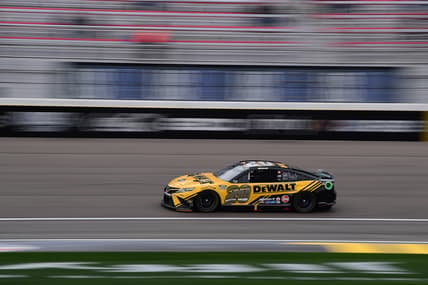 Mar 5, 2022; Las Vegas, Nevada, USA; NASCAR Cup Series driver Christopher Bell (20) during qualifying for the Pennzoil 400 at Las Vegas Motor Speedway. Mandatory Credit: Gary A. Vasquez-USA TODAY Sports