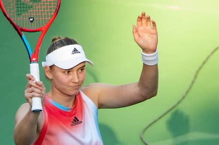Elena Rybakina of Kazakhstan waves to the crowd after defeating Victoria Azarenka of Belarus during the BNP Paribas Open in Indian Wells, Calif., on Monday, March 14, 2022.

Bnp Paribas Open Azarenka Vsrybakina450