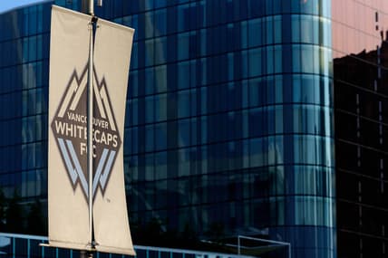 Jul 28, 2018; Vancouver, British Columbia, CAN; Vancouver Whitecaps banner outside BC Place Stadium before the start of the match between the Vancouver Whitecaps and the Minnesota United. Mandatory Credit: Anne-Marie Sorvin-USA TODAY Sports