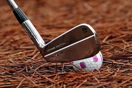 Apr 7, 2022; Augusta, Georgia, USA; A view of the ball of Tommy Fleetwood on the first hole during the first round of The Masters golf tournament. Mandatory Credit: Rob Schumacher-USA TODAY Sports