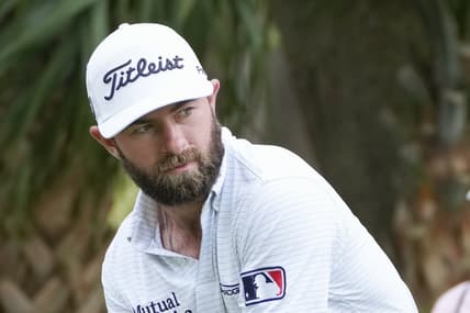 Apr 14, 2022; Hilton Head, South Carolina, USA; Cameron Young watches his tee shot during the first round of the RBC Heritage golf tournament. Mandatory Credit: David Yeazell-USA TODAY Sports