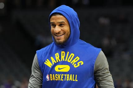 Apr 3, 2022; Sacramento, California, USA; Golden State Warriors guard Gary Payton II (0) before the game against the Sacramento Kings at Golden 1 Center. Mandatory Credit: Darren Yamashita-USA TODAY Sports