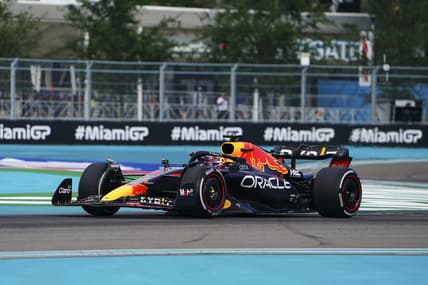 May 8, 2022; Miami Gardens, Florida, USA; Red Bull driver Max Verstappen of the Netherlands races in turn five during the Miami Grand Prix at Miami International Autodrome. Mandatory Credit: John David Mercer-USA TODAY Sports