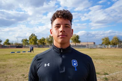 Sophomore quarterback, Dylan Raiola poses for a photo at Chandler High School's practice football fields on March 10, 2022, in Chandler, AZ.

High School Football Dylan Raiola