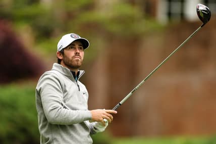May 8, 2022; Potomac, Maryland, USA; Matthew Wolff plays his shot from the seventh tee during the final round of the Wells Fargo Championship golf tournament. Mandatory Credit: Scott Taetsch-USA TODAY Sports