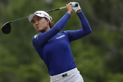 Jun 3, 2022; Southern Pines, North Carolina, USA; Minjee Lee hits a tee shot on the fifteenth hole during the second round of the U.S. Women's Open. Mandatory Credit: Geoff Burke-USA TODAY Sports