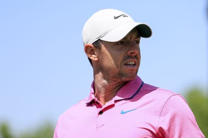 Jun 5, 2022; Dublin, Ohio, USA; Rory McIlroy stands at the first tee during the final round of the Memorial Tournament. Mandatory Credit: Aaron Doster-USA TODAY Sports