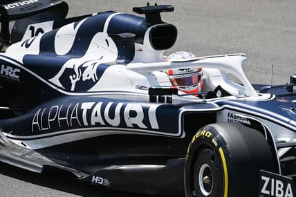 Jun 17, 2022; Montreal, Quebec, CAN; Alpha Tauri driver Pierre Gasly of France races in the hairpin turn during the first free practice session at Circuit Gilles Villeneuve. Mandatory Credit: David Kirouac-USA TODAY Sports