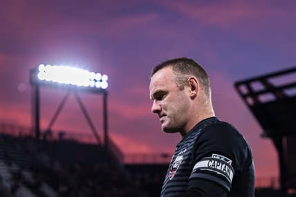 Aug 21, 2019; Washington, D.C., USA; D.C. United forward Wayne Rooney (9) takes the field before the game against the New York Red Bulls at Audi Field. Mandatory Credit: Scott Taetsch-USA TODAY Sports
