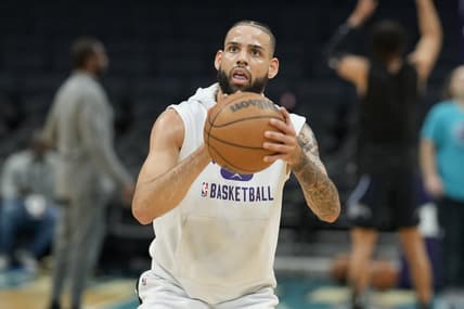 Apr 7, 2022; Charlotte, North Carolina, USA; Charlotte Hornets forward Cody Martin (11) during pregame warm ups against the Orlando Magic at Spectrum Center. Mandatory Credit: Jim Dedmon-USA TODAY Sports