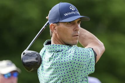 Jun 16, 2022; Brookline, Massachusetts, USA; Billy Horschel plays his shot from the third tee during the first round of the U.S. Open golf tournament at The Country Club. Mandatory Credit: John David Mercer-USA TODAY Sports