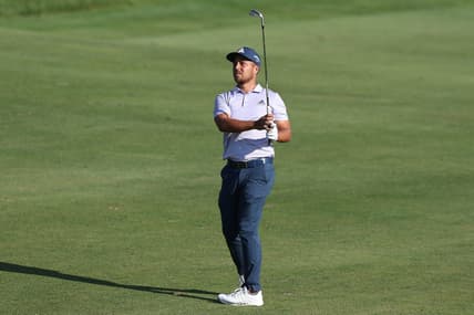 Jun 26, 2022; Cromwell, Connecticut, USA; Xander Schauffele plays a shot from the fairway of the 18th hole during the final round of the Travelers Championship golf tournament. Mandatory Credit: Vincent Carchietta-USA TODAY Sports