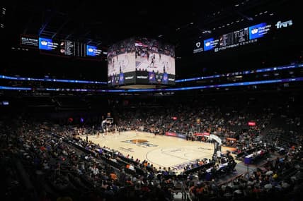 Jun 29, 2022; Phoenix, Arizona, USA; Game action between the Phoenix Mercury and the Indiana Fever during the first half at Footprint Center. Mandatory Credit: Joe Camporeale-USA TODAY Sports