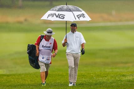 Jul 9, 2022; Nicholasville, Kentucky, USA; Josh Teater walks up the fourth hole during the third round of the Barbasol Championship golf tournament. Mandatory Credit: Jordan Prather-USA TODAY Sports