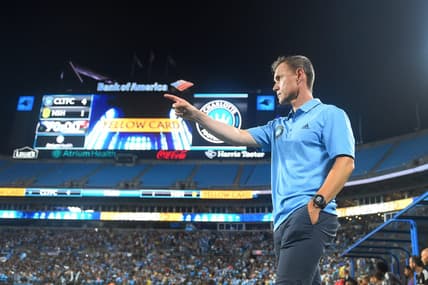 Jul 9, 2022; Charlotte, North Carolina, USA; Charlotte FC head coach Christian Lattanzio in the second half at Bank of America Stadium. Mandatory Credit: Bob Donnan-USA TODAY Sports