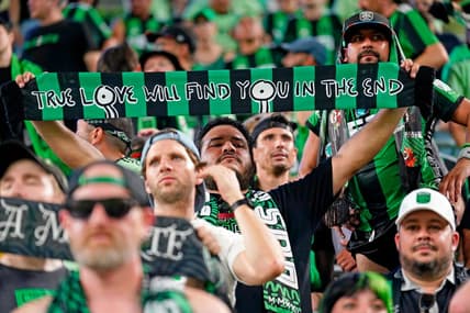 Jul 12, 2022; Austin, Texas, USA; Austin FC fans cheer after their win over Houston Dynamo at Q2 Stadium. Mandatory Credit: Scott Wachter-USA TODAY Sports