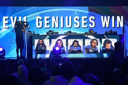 Jul 19, 2019; Miami Beach, FL, USA; The Evil Geniuses win a game over Enigma 6 during the Call of Duty League Finals e-sports event at Miami Beach Convention Center. Mandatory Credit: Jasen Vinlove-USA TODAY Sports