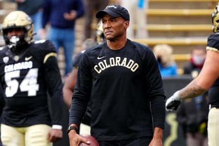 Nov 20, 2021; Boulder, Colorado, USA; Colorado Buffaloes head coach Karl Dorrell before the game against the Washington Huskies  at Folsom Field. Mandatory Credit: Ron Chenoy-USA TODAY Sports