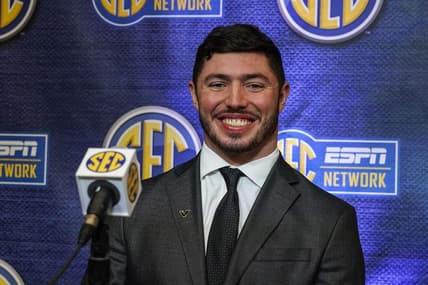Jul 19, 2022; Atlanta, GA, USA; Vanderbilt player Ben Bresnahan shown during SEC Media Days at the College Football Hall of Fame. Mandatory Credit: Dale Zanine-USA TODAY Sports