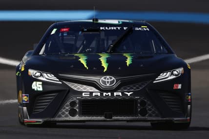 Jul 30, 2022; Speedway, Indiana, USA; NASCAR Cup Series driver Ty Gibbs (45) during practice at Indianapolis Motor Speedway Road Course. Mandatory Credit: Mike Dinovo-USA TODAY Sports