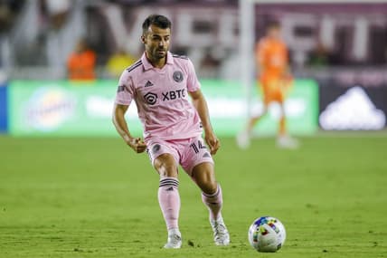 Jul 30, 2022; Fort Lauderdale, Florida, USA; Inter Miami CF forward Corentin Jean (14) passes the ball during the second half against FC Cincinnati at DRV PNK Stadium. Mandatory Credit: Sam Navarro-USA TODAY Sports