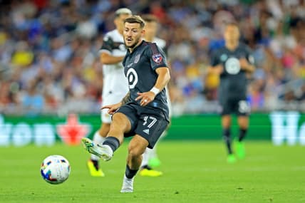 Aug 10, 2022; Saint Paul, MN, USA; MLS midfielder Paul Arriola (17) of FC Dallas kicks the ball during the MLS All-Star Game at Allianz Field. Mandatory Credit: Aaron Doster-USA TODAY Sports