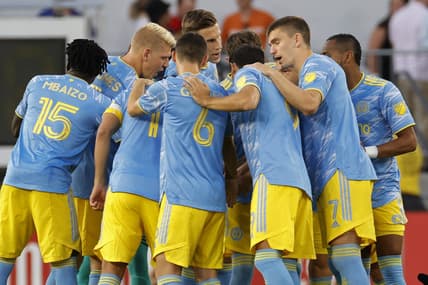 Aug 20, 2022; Washington, District of Columbia, USA; Philadelphia Union players huddle prior to their match against D.C. United at Audi Field. Mandatory Credit: Geoff Burke-USA TODAY Sports