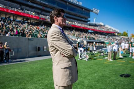 Mountain West Conference commissioner Craig Thompson watches CSU take on San Jose State at Canvas Stadium on Saturday, Oct. 9, 2021.

Ftc 1009 Ja Csu Sjsu Fb 030