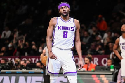 Feb 14, 2022; Brooklyn, New York, USA;  Sacramento Kings forward Maurice Harkless (8) at Barclays Center. Mandatory Credit: Wendell Cruz-USA TODAY Sports