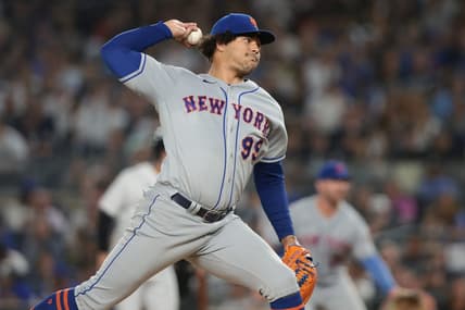 Aug 23, 2022; Bronx, New York, USA; New York Mets starting pitcher Taijuan Walker (99) delivers a pitch against the New York Yankees during the fourth inning at Yankee Stadium. Mandatory Credit: Vincent Carchietta-USA TODAY Sports