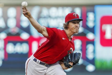 Aug 31, 2022; Minneapolis, Minnesota, USA; Minnesota Twins starting pitcher Joe Ryan (41) throws a pitch against the Boston Red Sox in the first inning at Target Field. Mandatory Credit: Bruce Kluckhohn-USA TODAY Sports