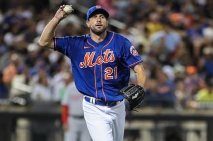 Sep 3, 2022; New York City, New York, USA;  New York Mets starting pitcher Max Scherzer (21) at Citi Field. Mandatory Credit: Wendell Cruz-USA TODAY Sports