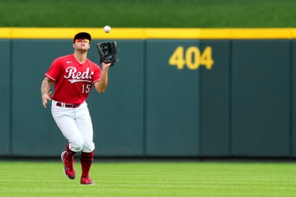 Cincinnati Reds center fielder Nick Senzel (15) catches a fly ball in the seventh inning of a baseball game, Wednesday, Sept. 14, 2022, at Great American Ball Park in Cincinnati.

Mlb Pittsburgh Pirates At Cincinnati Reds Sept 14 7826