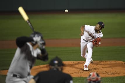 Sep 14, 2022; Boston, Massachusetts, USA; Boston Red Sox starting pitcher Brayan Bello (66) pitches during the first inning against the New York Yankees at Fenway Park. Mandatory Credit: Bob DeChiara-USA TODAY Sports