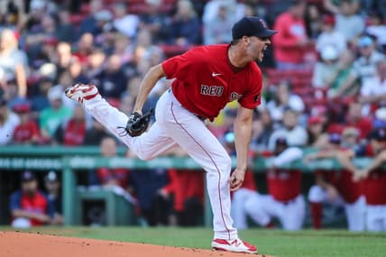 Sep 17, 2022; Boston, Massachusetts, USA;  Boston Red Sox starting pitcher Rich Hill (44) at Fenway Park. Mandatory Credit: Wendell Cruz-USA TODAY Sports