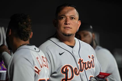 Sep 20, 2022; Baltimore, Maryland, USA; Detroit Tigers first baseman Miguel Cabrera (24) prior to the game against the Baltimore Orioles at Oriole Park at Camden Yards. Mandatory Credit: Mitch Stringer-USA TODAY Sports