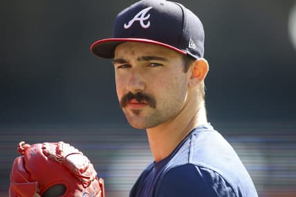 Oct 10, 2022; Atlanta, Georgia, USA; Atlanta Braves starting pitcher Spencer Strider (65) during a team workout for the NLDS at Truist Park. Mandatory Credit: Brett Davis-USA TODAY Sports