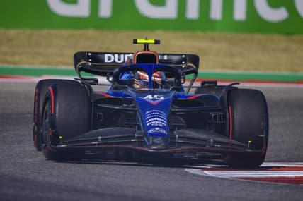 Oct 21, 2022; Austin, Texas, USA; Williams Racing driver Logan Sargeant (45) of Team USA drives during practice for the U.S. Grand Prix at the Circuit of the Americas. Mandatory Credit: Jerome Miron-USA TODAY Sports