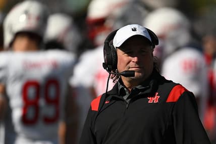 Oct 22, 2022; Annapolis, Maryland, USA;  Houston Cougars head coach Dana Holgorsen during the first half against the Navy Midshipmen at Navy-Marine Corps Memorial Stadium. Mandatory Credit: Tommy Gilligan-USA TODAY Sports