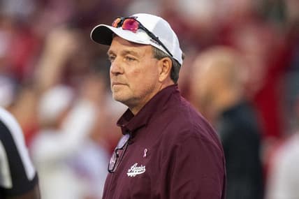 Oct 8, 2022; Tuscaloosa, Alabama, USA;  Texas A&M Aggies head coach Jimbo Fisher prior to a game against the  Alabama Crimson Tide at Bryant-Denny Stadium. Mandatory Credit: Marvin Gentry-USA TODAY Sports