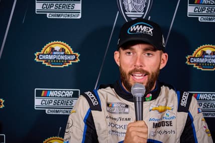 Nov 3, 2022; Phoenix, AZ, USA; Ross Chastain, the driver of the NASCAR Cup Series No. 1 Trackhouse Racing Chevrolet speaks to the media during the NASCAR media day at Phoenix Convention Center on Thursday, Nov. 3, 2022 ahead of the championship races at Phoenix International Raceway. Mandatory Credit: Alex Gould/The Republic

Nascar Nascar Championship Media Day