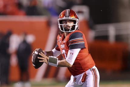 Nov 5, 2022; Salt Lake City, Utah, USA; Utah Utes quarterback Cameron Rising (7) prepares the throw the ball against the Arizona Wildcats in the fourth quarter at Rice-Eccles Stadium. Mandatory Credit: Rob Gray-USA TODAY Sports