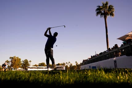 Nov 12, 2022; Phoenix, AZ, USA;  Padraig Harrington plays his tee shot on the 15th hole during round three of the Charles Schwab Championship at Phoenix Country Club. Mandatory Credit: Rob Schumacher-USA TODAY Sports