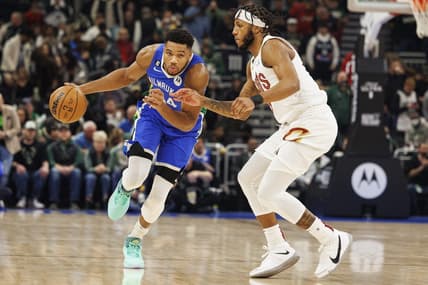 Nov 16, 2022; Milwaukee, Wisconsin, USA;  Milwaukee Bucks forward Giannis Antetokounmpo (34) during the game against the Cleveland Cavaliers at Fiserv Forum. Mandatory Credit: Jeff Hanisch-USA TODAY Sports